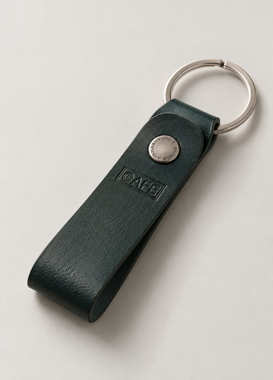 Llavero de piel color verde