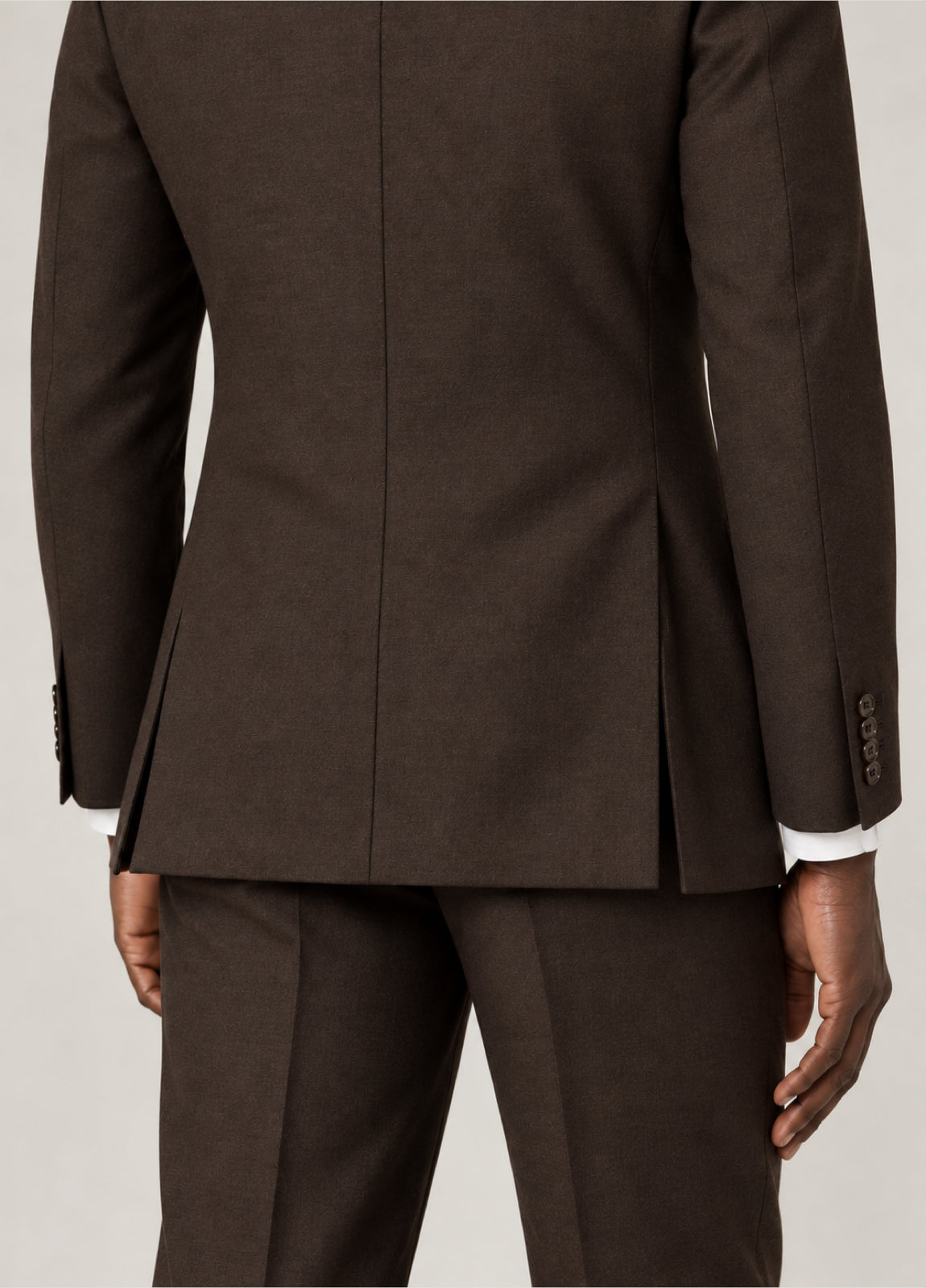 Traje Oxford Tailored Fit 2 botones marrón jaspeado a medida