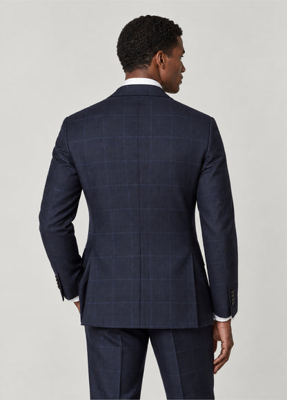 Traje Oxford Tailored Fit 2 botones marino cuadro ventana azul a medida