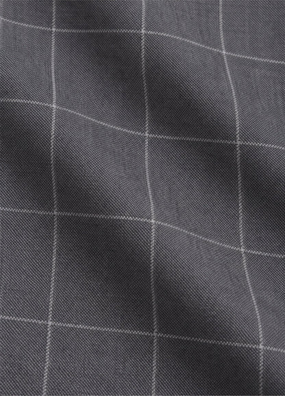 Blazer Oxford Tailored Fit 2 botones gris cuadro ventana a medida · tejido