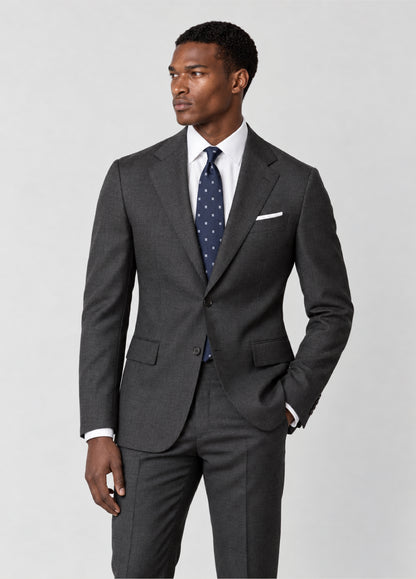 Traje Oxford Tailored Fit 2 botones gris jaspeado a medida