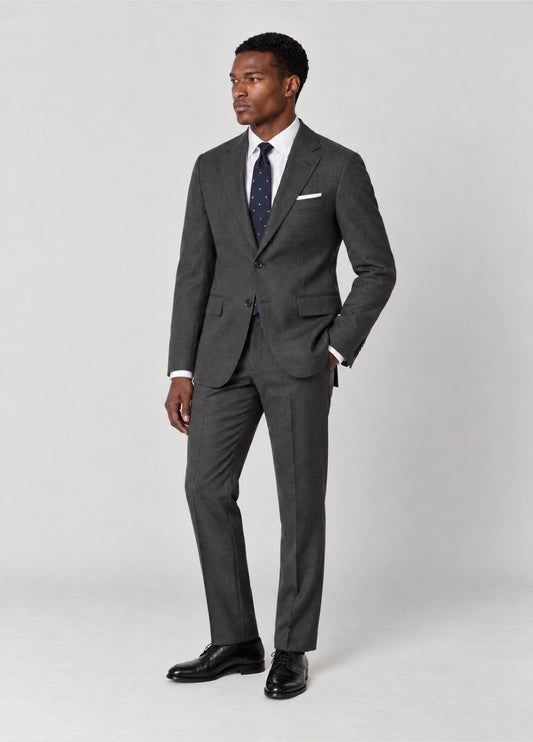 Traje Oxford Tailored Fit 2 botones gris jaspeado a medida