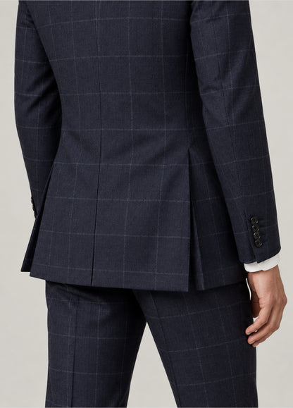 Traje Oxford Tailored Fit 2 botones marino cuadro ventana blanco a medida