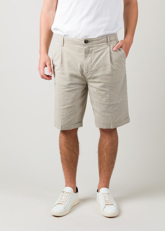 Bermuda pata de gallo beige