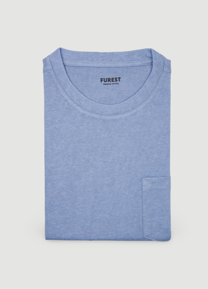 Light blue short-sleeved T-shirt