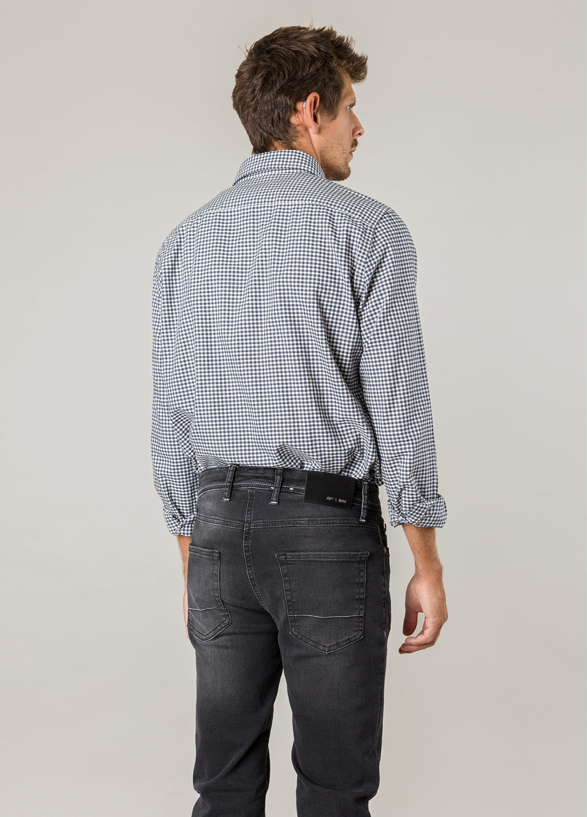 Camisa sport cuadros marino