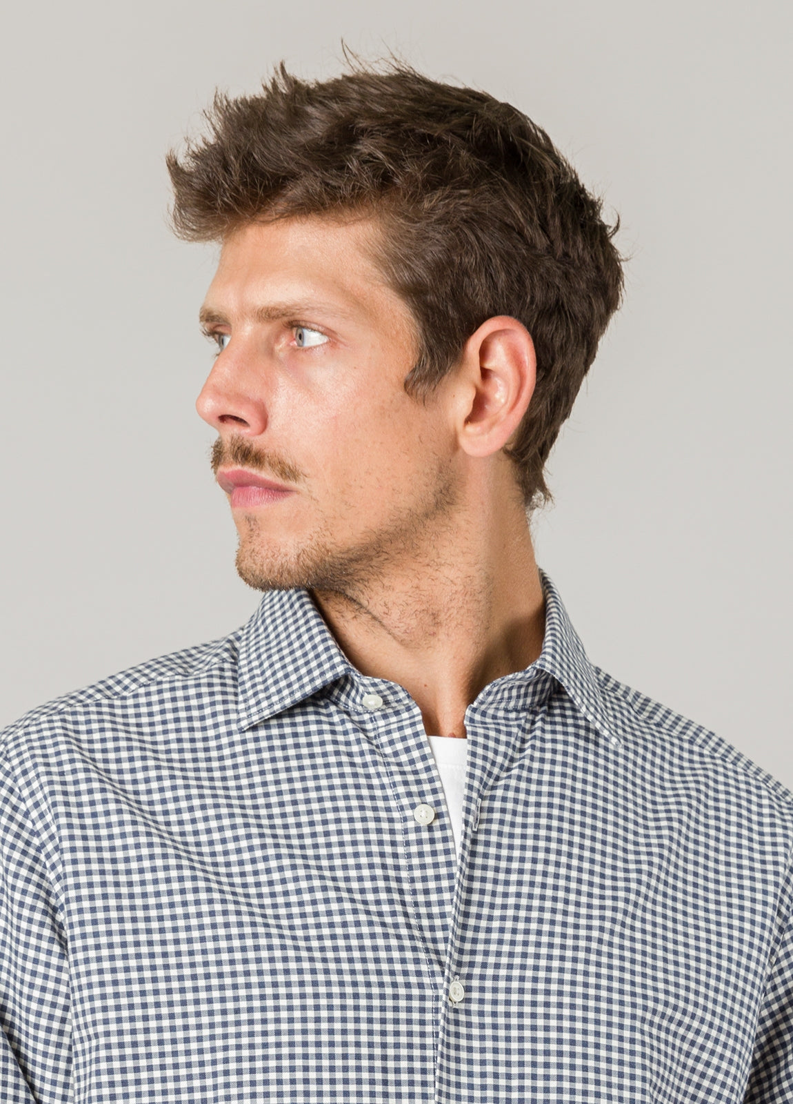 Camisa sport cuadros marino