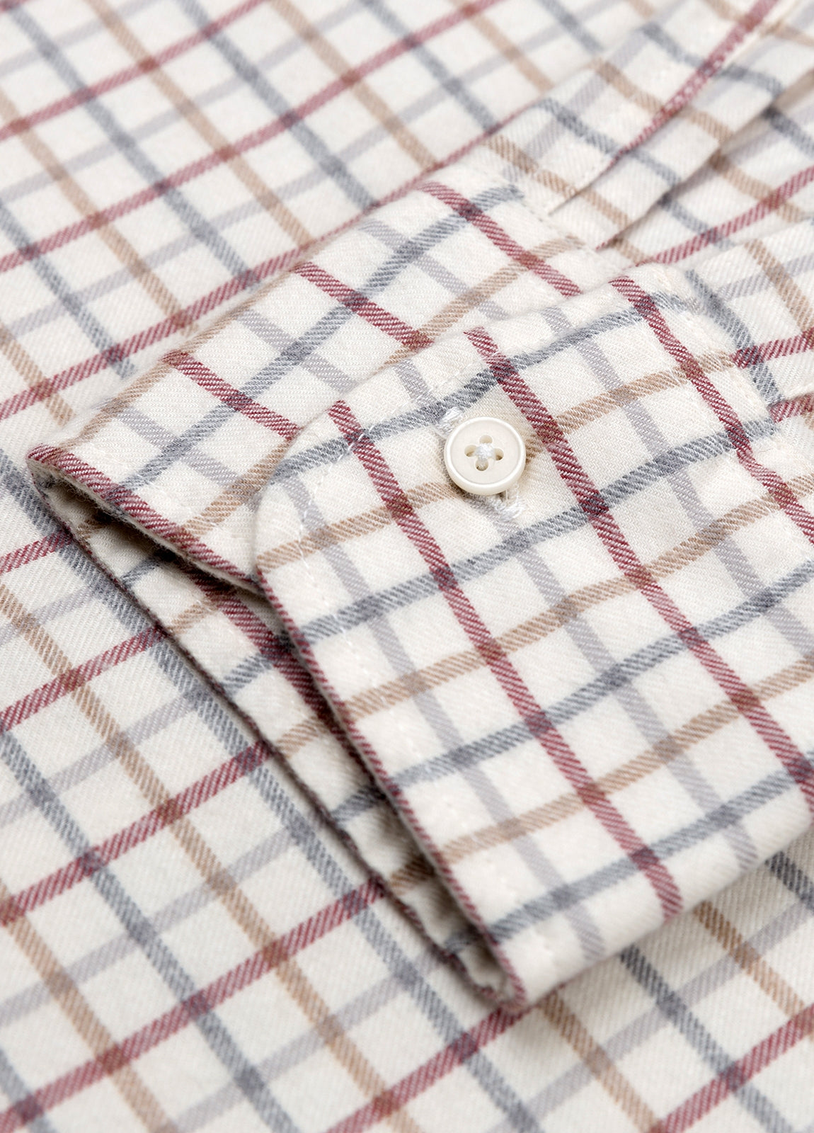 Beige plaid flannel sport shirt