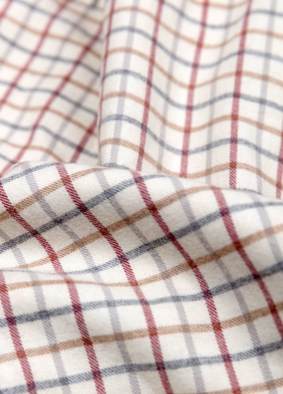 Beige plaid flannel sport shirt