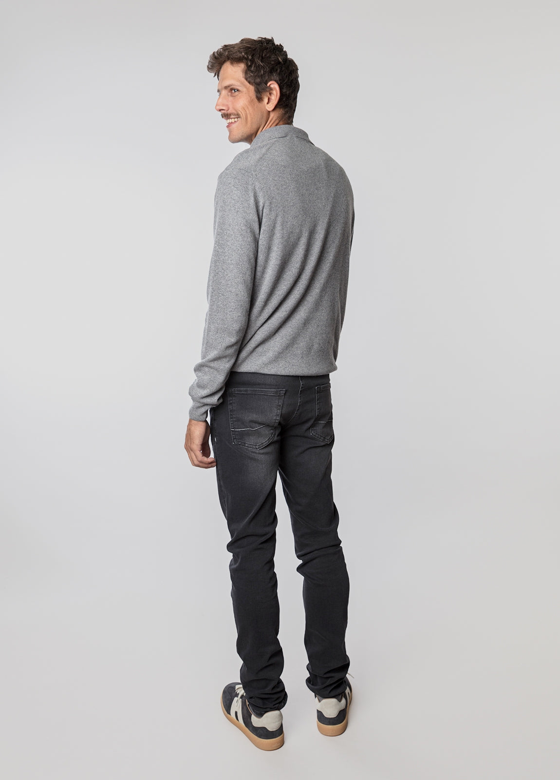 Grey polo neck jersey