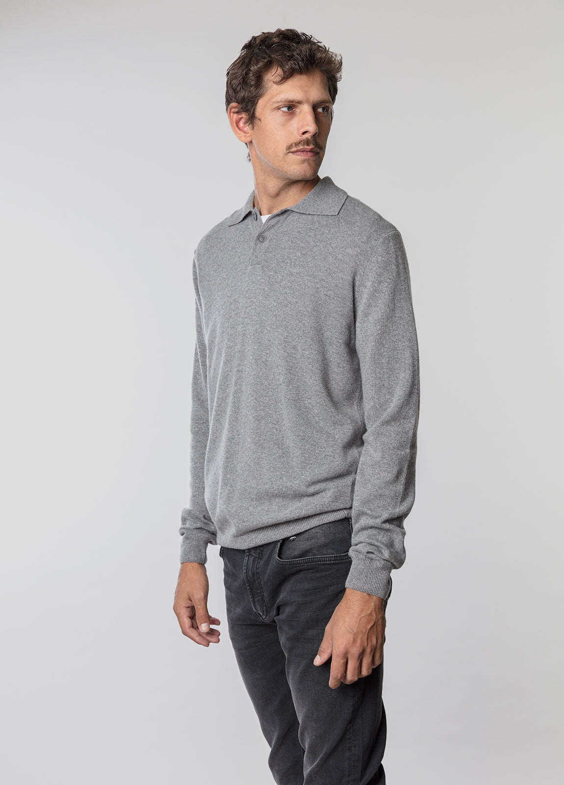 Grey polo neck jersey