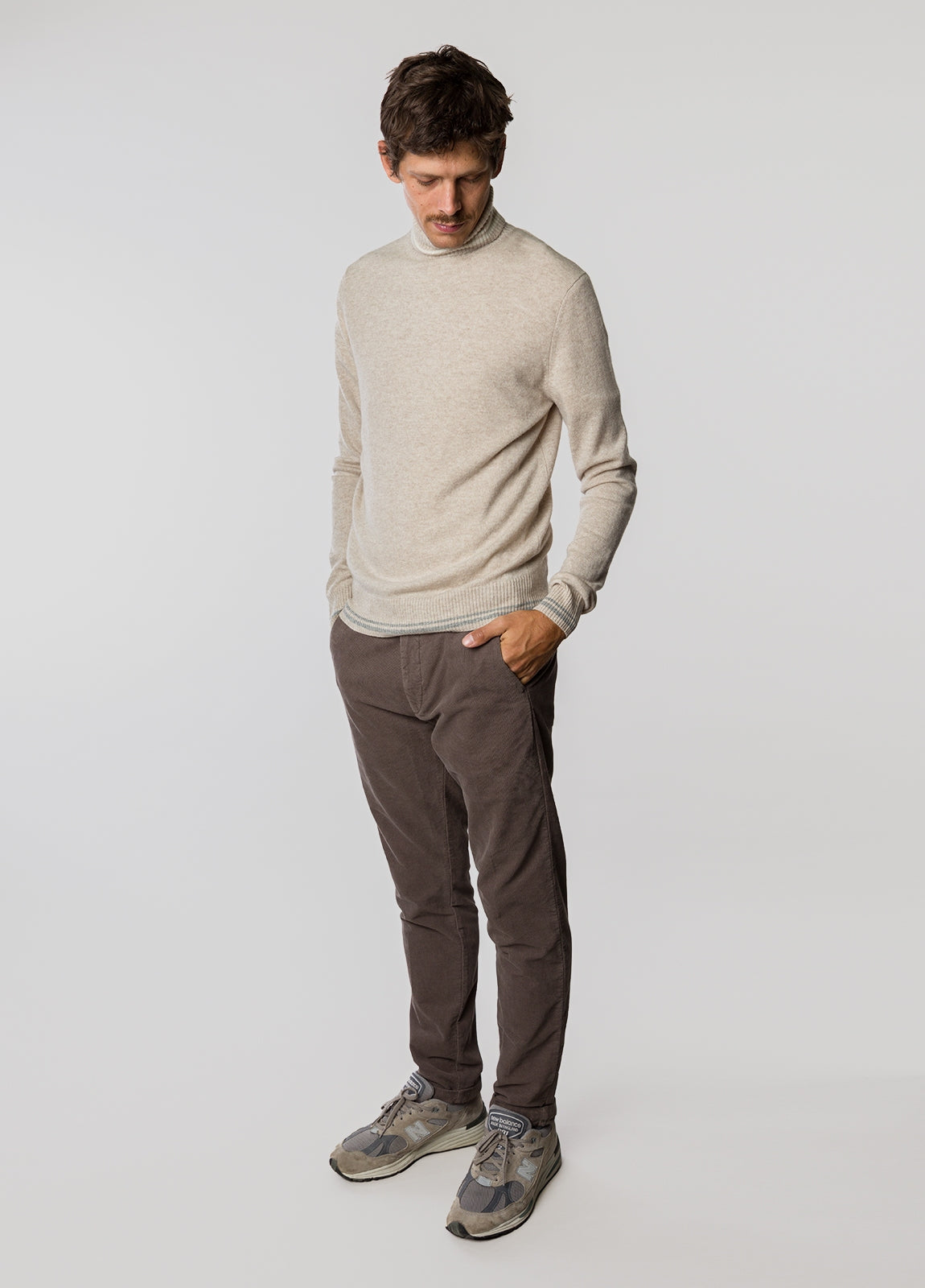 Beige turtleneck sweater