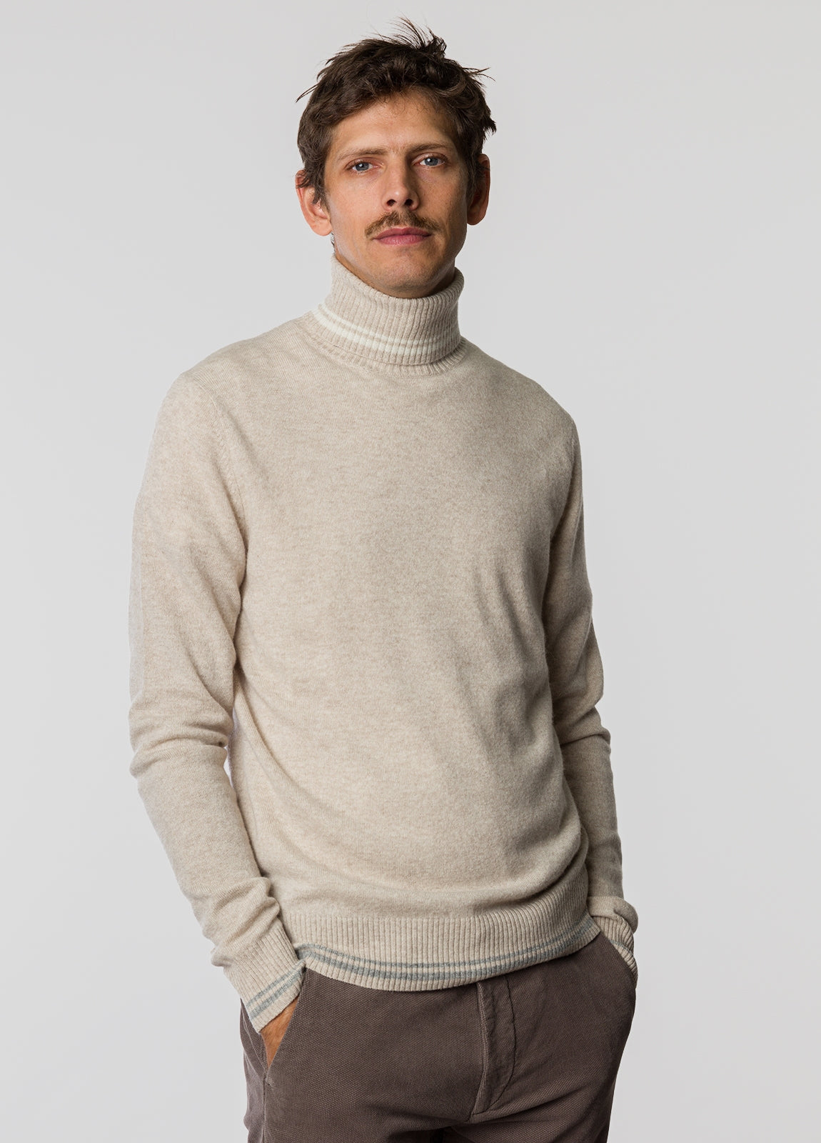 Beige turtleneck sweater