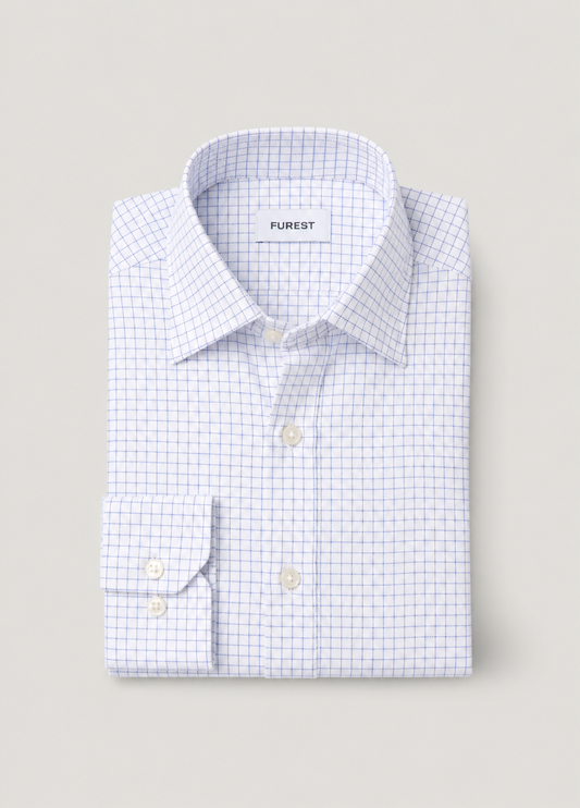Camisa Regular Cuadro Azul