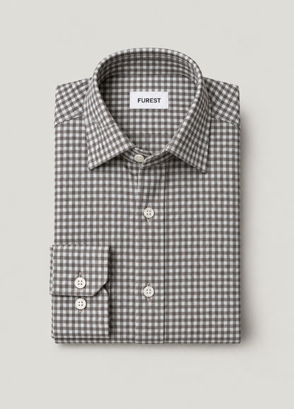 Camisa Regular Cuadro Kaki · camisa entera