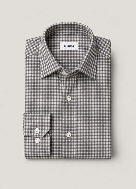 Camisa Regular Cuadro Kaki · camisa entera