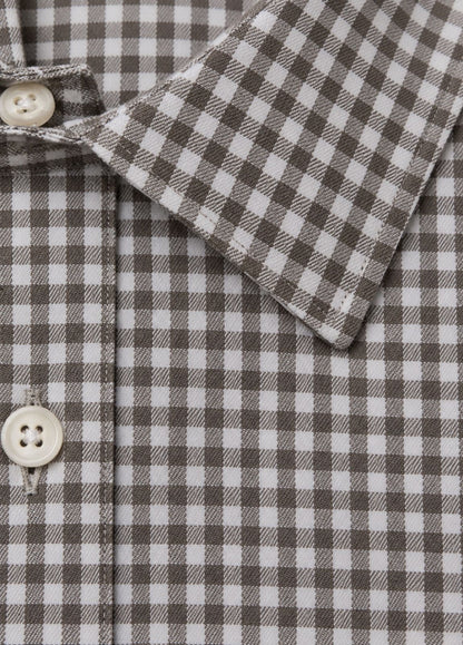 Camisa Regular Cuadro Kaki · detalle del tejido