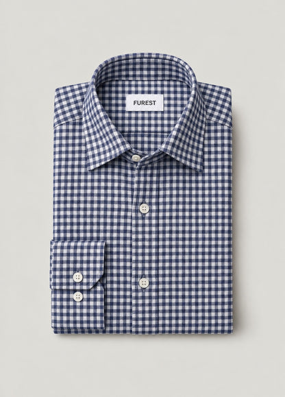 Camisa Regular Cuadro Marino · camisa entera
