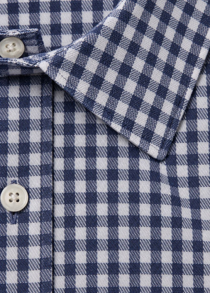 Camisa Regular Cuadro Marino · detalle del tejido