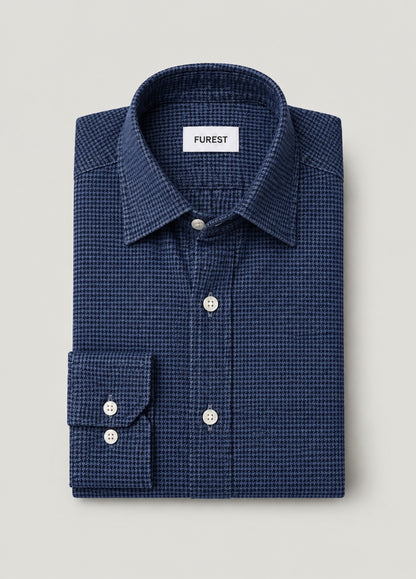 Camisa Regular Dibujo Marino · camisa entera