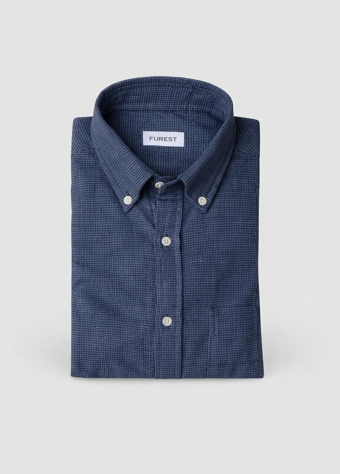 Camisa sport afranelada pata de gallo azul