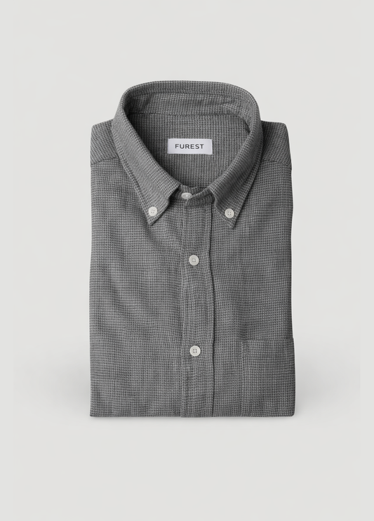 Camisa sport afranelada pata de gallo gris