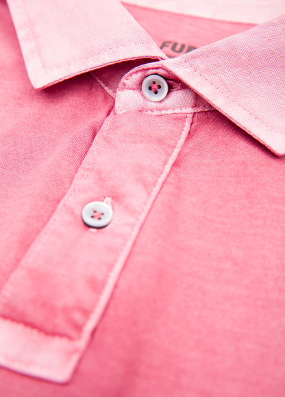 Polo manga corta garment dye rosa