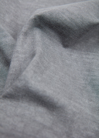 Anthracite garment-dyed long-sleeved polo shirt