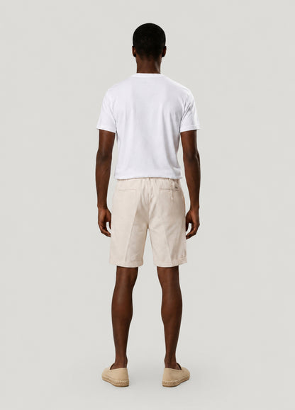 Beige seersucker Bermuda shorts