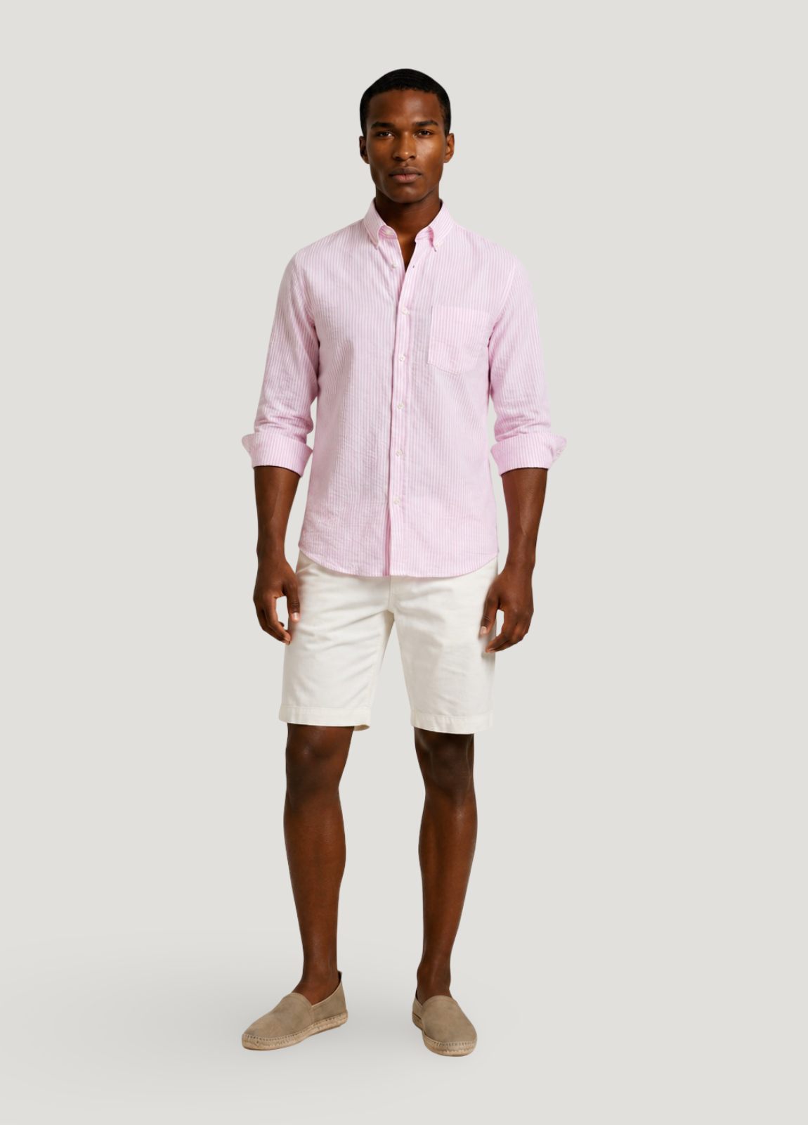 Raw cotton Bermuda shorts