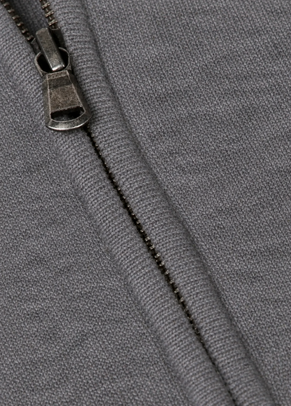 Jersey cuello zip lana gris