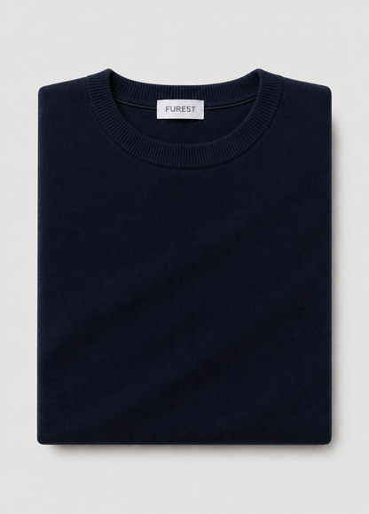 Jersey cuello redondo lana marino