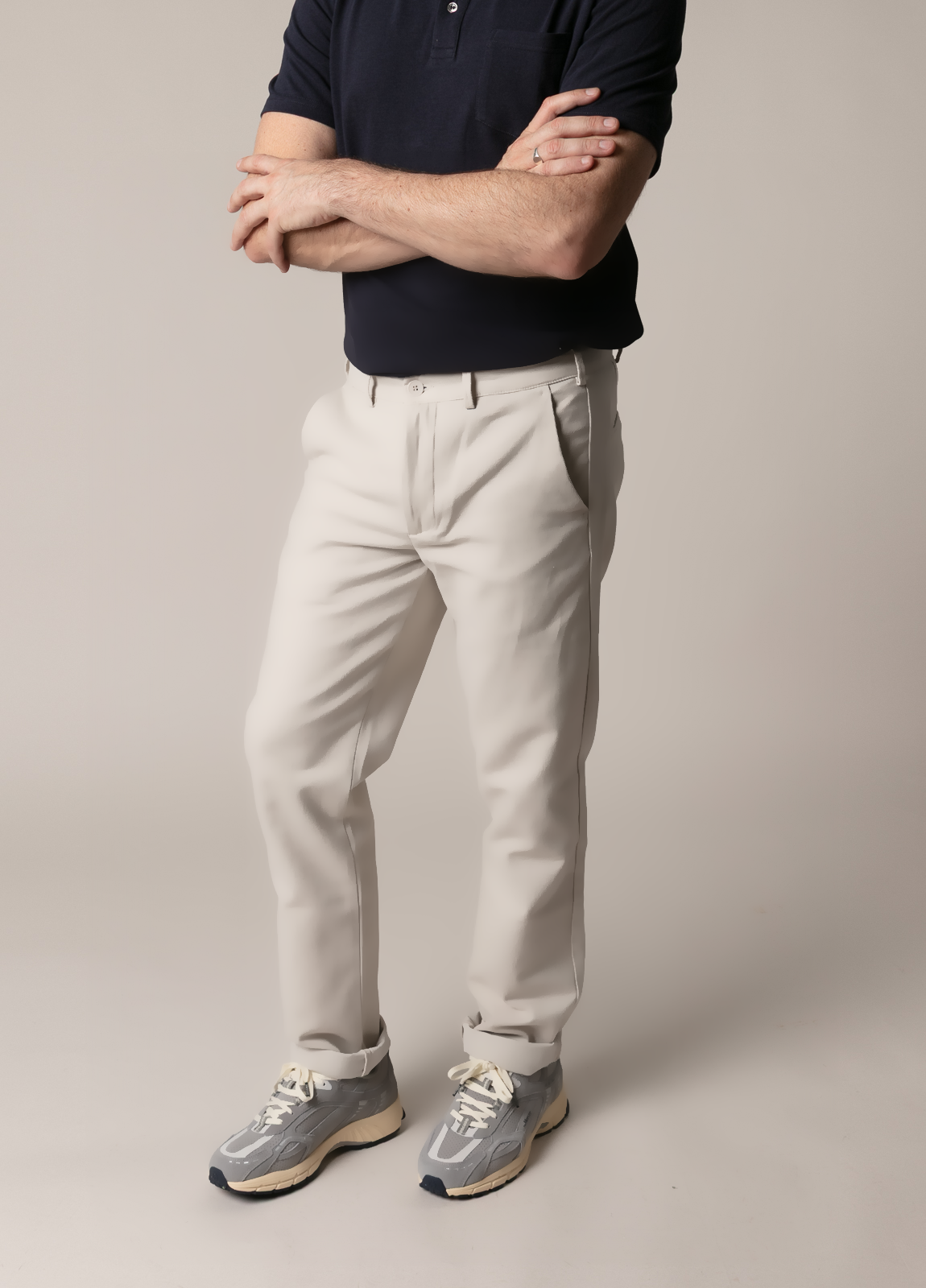 Pantalón chino regular crudo