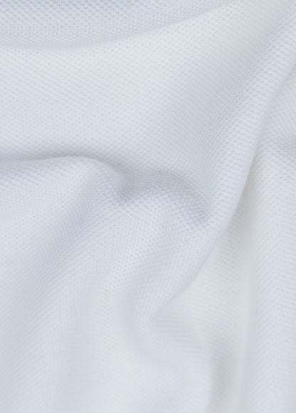 Polo manga larga piqué blanco