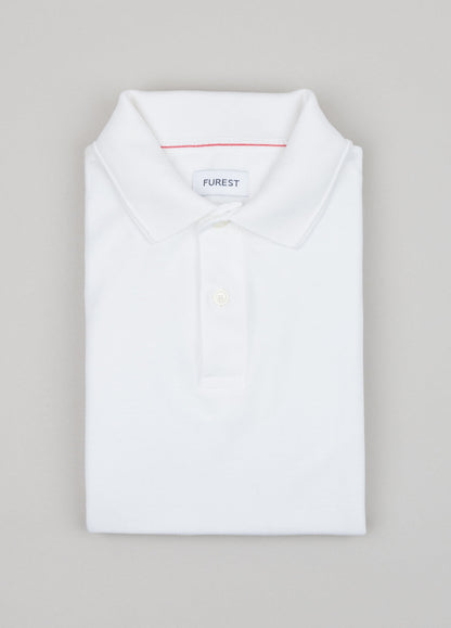 Polo manga larga piqué blanco