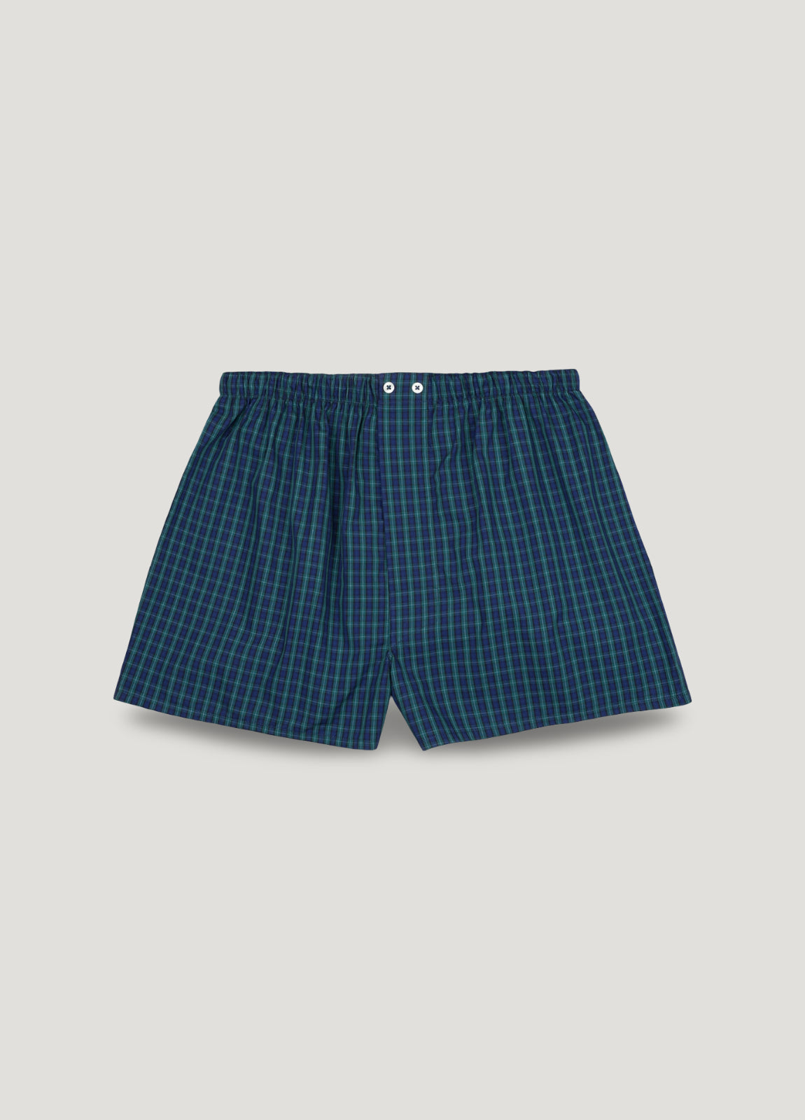 Green and blue checkered boxer shorts