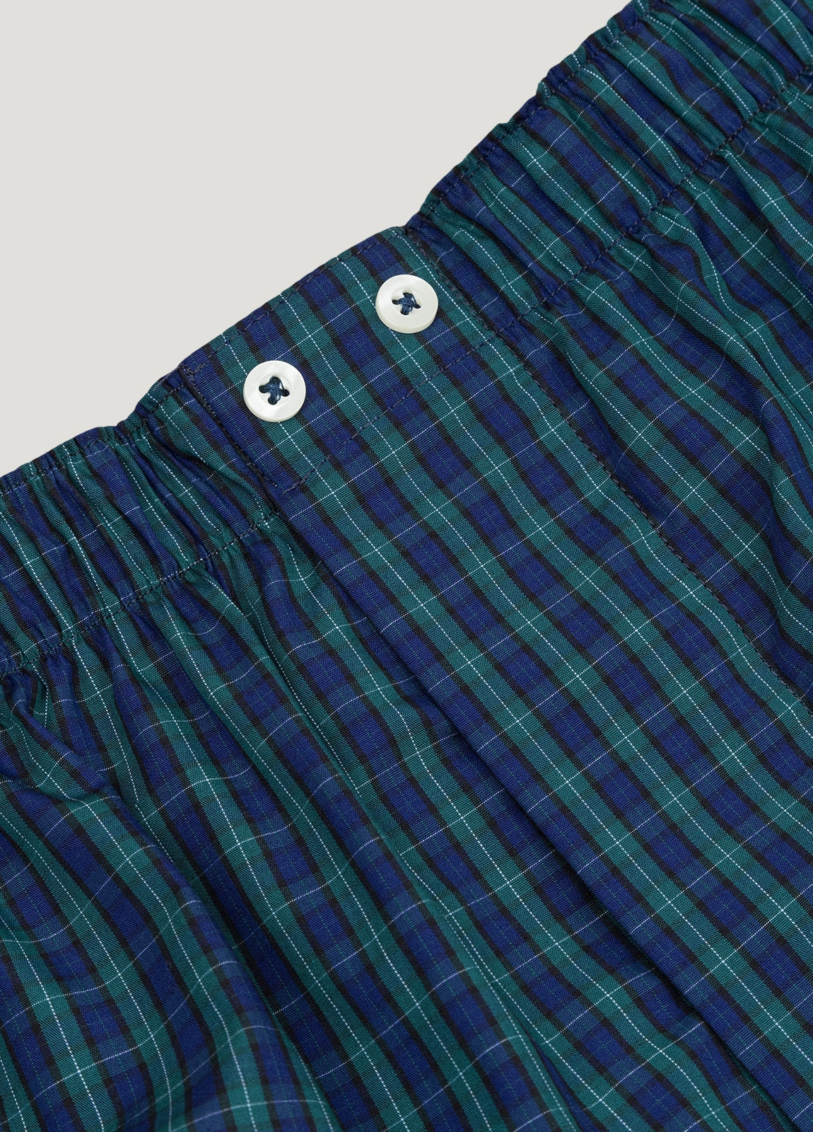 Green and blue checkered boxer shorts