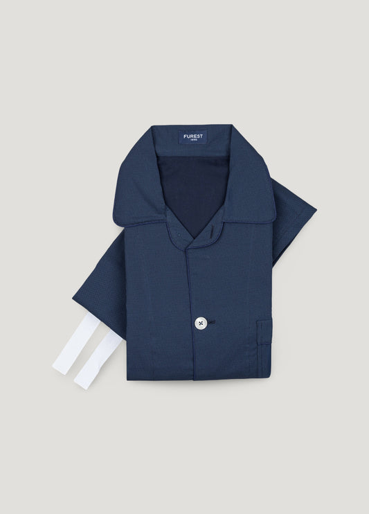 Long micro marine pattern pajamas with cover included