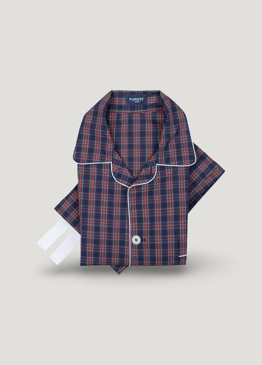 Long checked pajamas with cover included