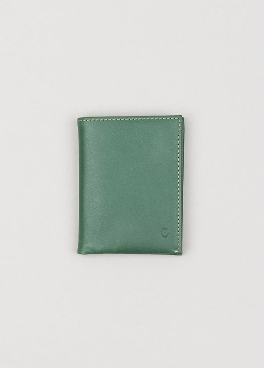 Billetero de piel color verde