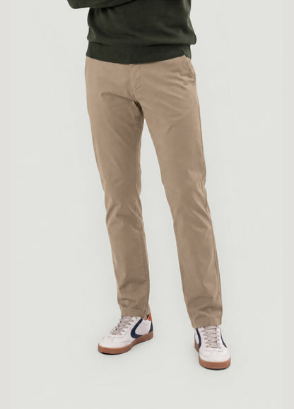 Pantalón Chino Casual Popelín tostado
