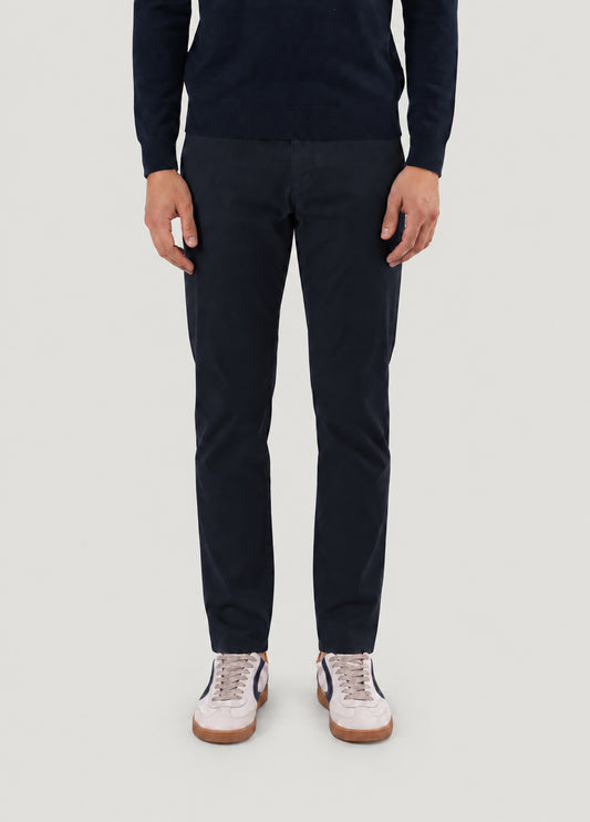 Pantalón Chino Casual Popelín marino