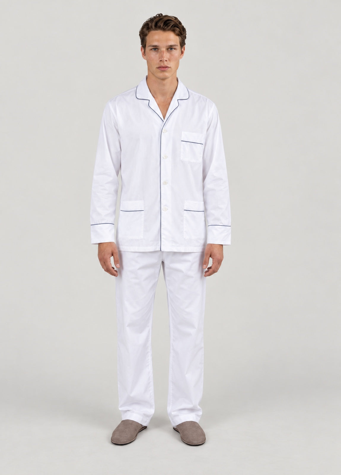 Pijama liso blanco