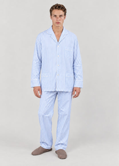 Pijama popelín rayas azul