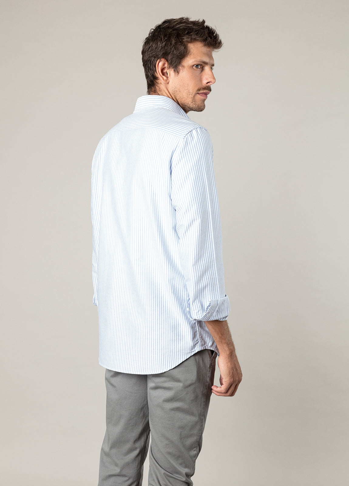 Camisa sport rayas celeste