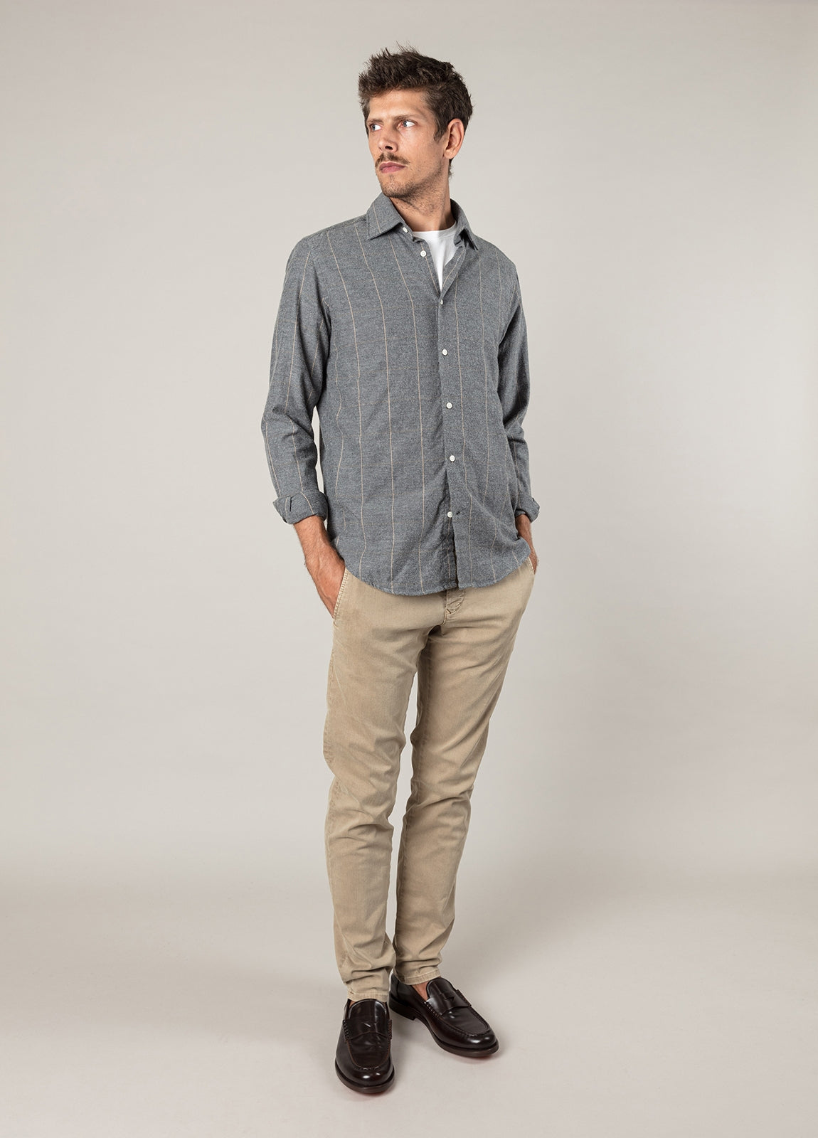Grey checked sport shirt