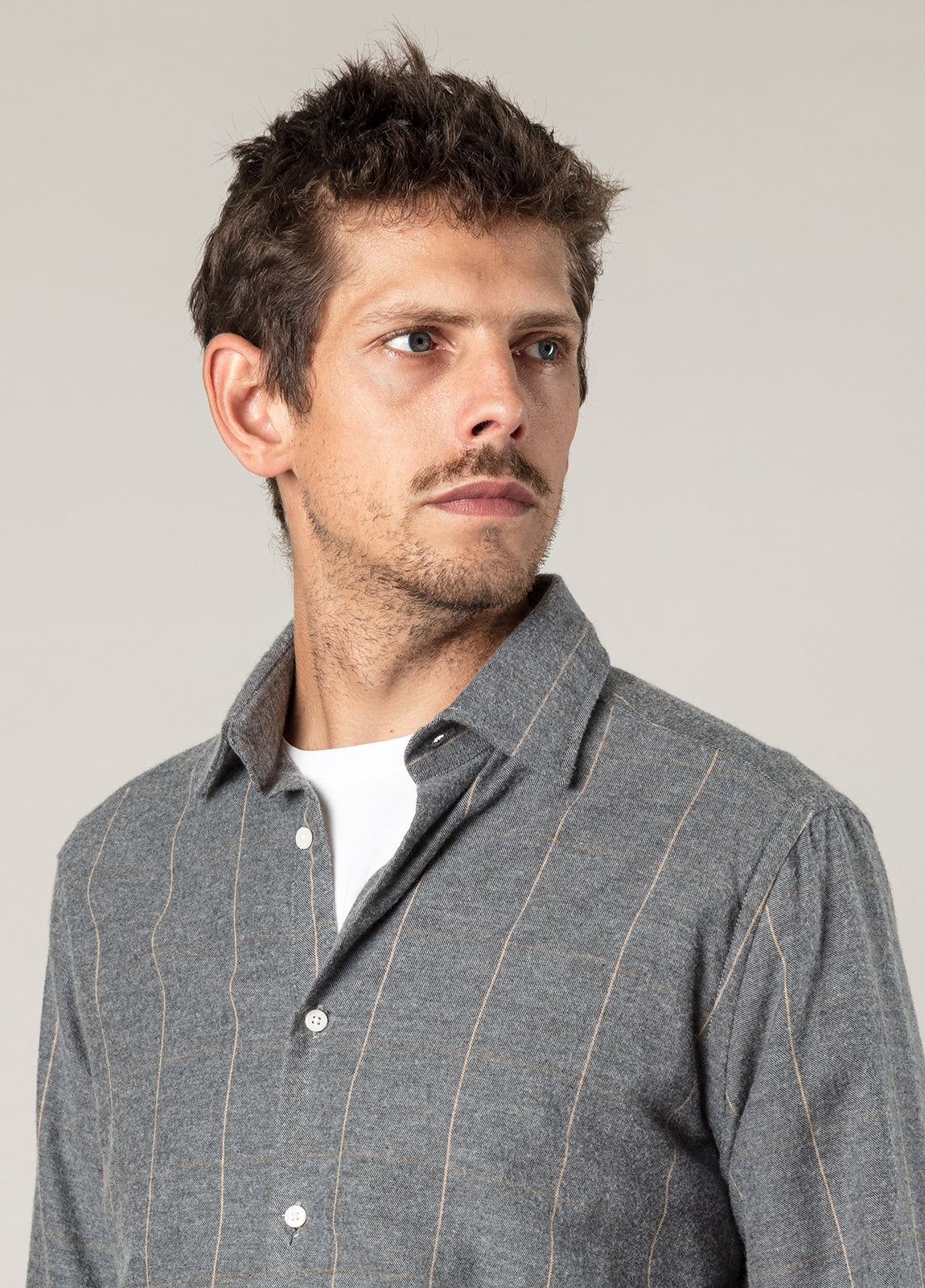 Grey checked sport shirt
