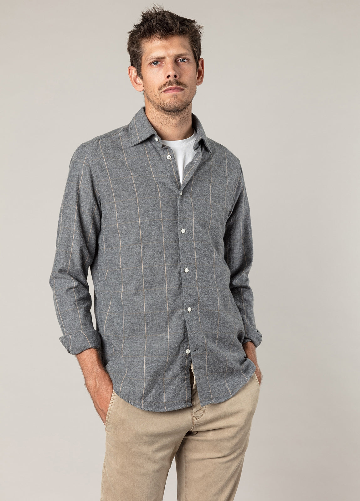Grey checked sport shirt