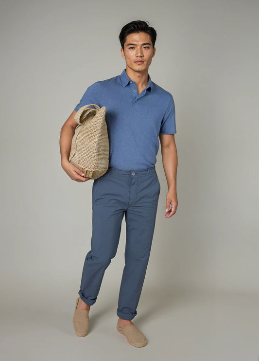 Polo  manga corta flamé azul